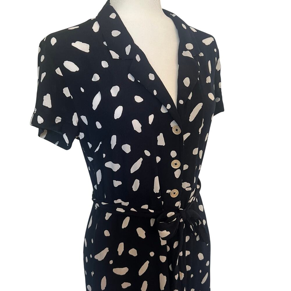 Aritzia Wilfred Midi Dress Coastal Button Down Navy White - Picture 7 of 7